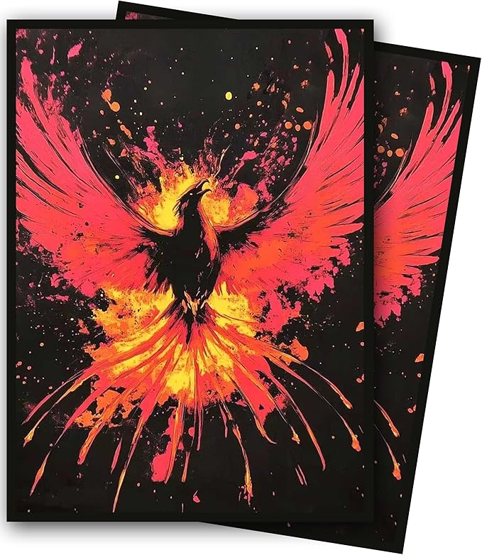 MTG Card Sleeves, Ultra Clear Front & Matte Finish Back, 100 Count Standard Size Matte Art Sleeve for Magic The Gathering (Phoenix)