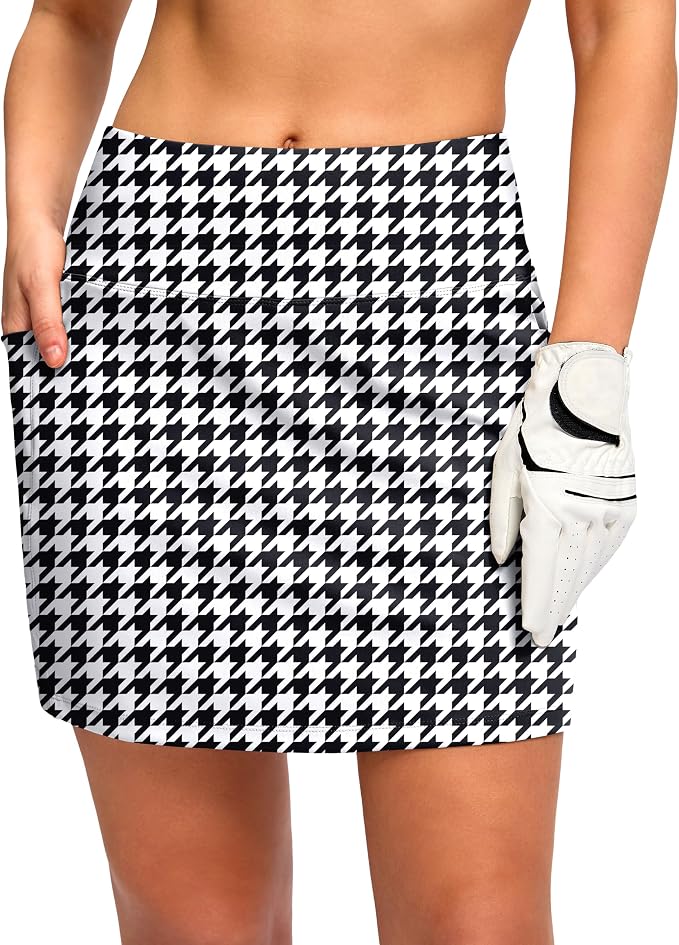 Women's Golf Skirts Skort 4 Side Pockets High Waisted Stretchy Tennis Skirt | Silky Soft, Lightweight, Breathable, Built-in Mesh Shorts, High Waisted, Elastic waistband, Moisture-Wicking, Athletic