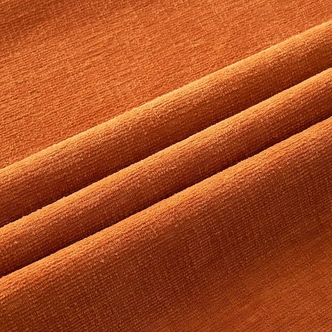 MIULEE Fall Orange Chenille Couch Lumbar Throw Pillow Covers, 12x20 | Set of 2, Soft Farmhouse Modern Home Decor, Decorative Pillowcases for Sofa Living Room Bed