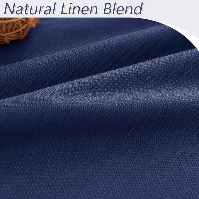 Guken 100% Blackout Curtains 120 Inch Length 2 Panels Set for Living Room Bedroom Back Tab Thermal Insulated Black Out Linen Drapes Room Darkening Window Curtains Classic Blue 52x120