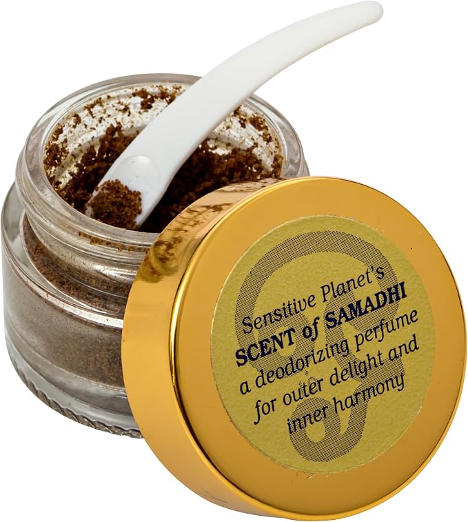 Scent of Samadhi Powder - All-Natural Deodorant and Personal Fragrance with Sandalwood, Tulsi, Rose and Clove, 2 oz Jar (1-Pack)