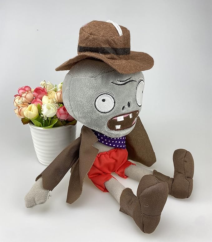 3 PCS PVZ Plush Toys - Plant & Zombies Guitar, Cowboy & Bandit Zombie Figures - Soft Stuffed Dolls - New