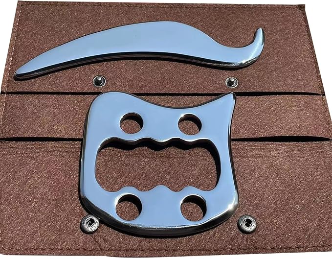 Gua sha Tool gua sha Stainless Steel iastm Tool Gussha Massage Tool Muscle Scraping Tool for Soft Tissue Therapy and Reduce Arms,Back, Legs, Neck Muscle Pain(DN)………