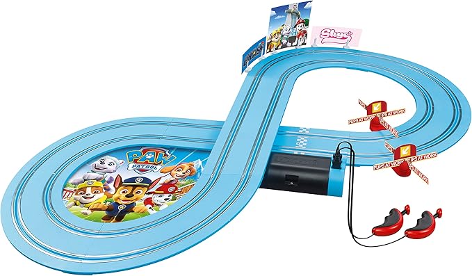 Carrera First Paw Patrol - Slot Car Race Track - Includes 2 Cars: Chase and Skye - Battery-Powered Beginner Racing Set for Kids Ages 3 Years and Up, Multi