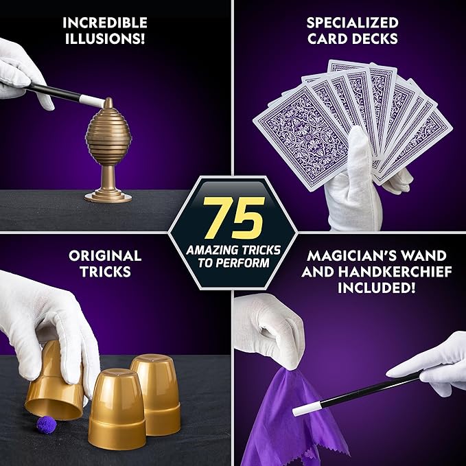 National Geographic Mega Magic Set - More Than 75 Magic Tricks for Kids to Perform with Step-by-Step Video Instructions for Each Trick Shown by a Professional Magician (Amazon Exclusive)