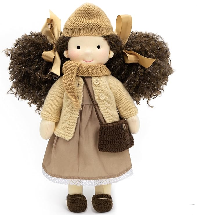Waldorf Doll - Handmade Plush Collectors Doll for Kids Birthday Present, 12" Dotty