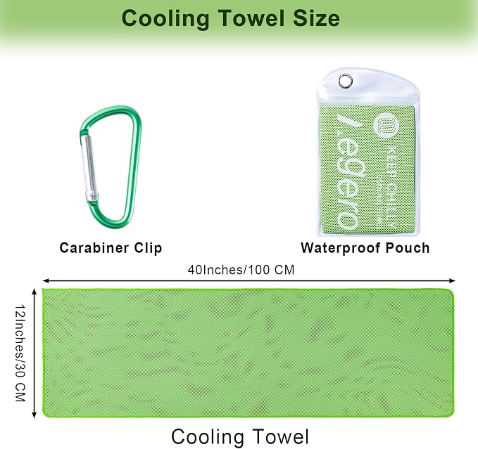 Aegero 4 Pack Cooling Towel (40"x12"), Cooling Neck Wraps,Soft Breathable Chilly Towel, IceTowel, Microfiber Towels for Yoga, Sport, RunninGym, Camping, Fitness, Workout & More Activities(Multicolor2)