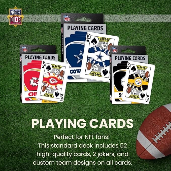 MasterPieces - NFL Playing Cards, Officially Licensed San Franciso 49ers Football Deck, Family Games for Adults and Kids, Standard Index