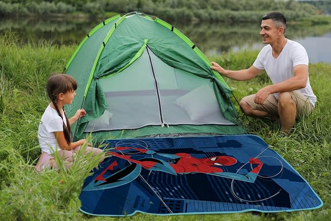 Sunny Side Up Kids Plush Throw Blanket – Children's Soft & Comfy Throw for Couch or Bed – Cozy Home Décor for Living Room & Bedroom, Blue - Spiderman, 40x50 - Travel Blanket