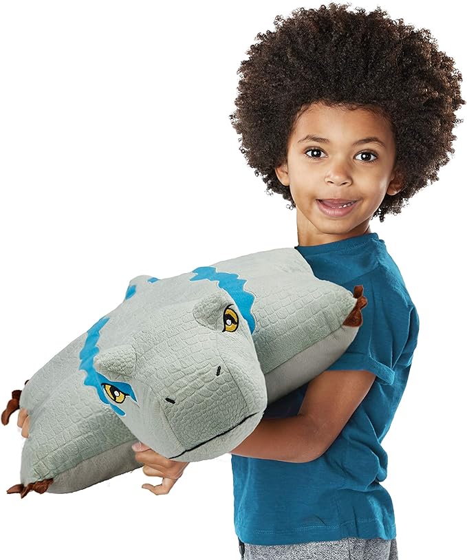 Pillow Pets 16” Blue Velociraptor Stuffed Animal, Jurassic World Dinosaur Plush Toy