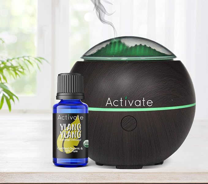 Activate Ylang Ylang Organic Essential Oil 100% Pure, USDA Certified Organic, Premium Grade, Undiluted, Natural, Aromatherapy & Diffuser Use 10ml