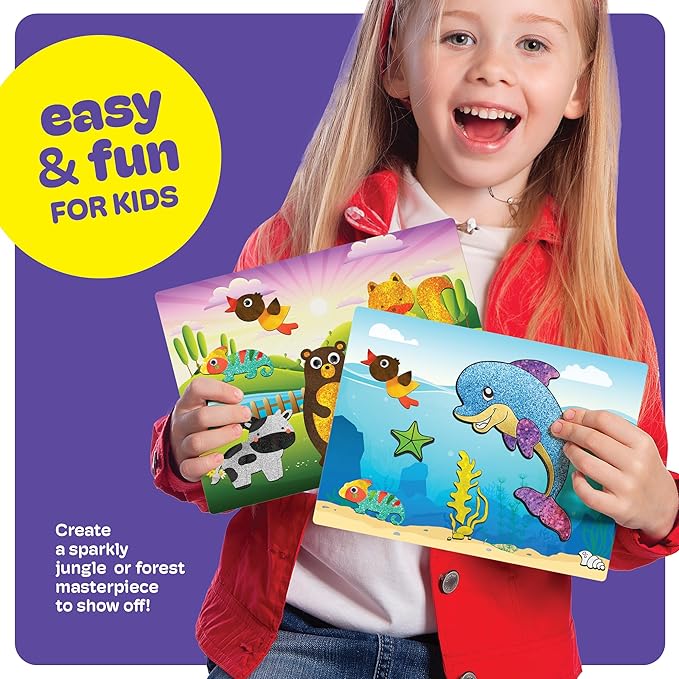 Dan&Darci Foil Art Kit for Kids - Arts and Crafts for Kid Ages 4-8, 4-6, 5-7, 5-8, 6-8 - 5 Year Old Girl Gifts - Fun Kits Projects Activities - Girls Birthday Gift - Craft Age 4 5 6 7 8 Years