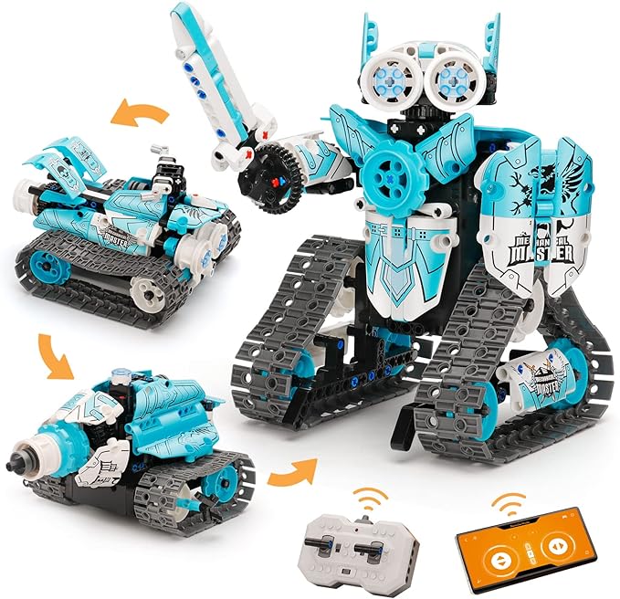 Remote Control Robot Building Kits for Kids 6-12- 3 in 1 STEM Projects APP/RC Robotics for Kids Ages 8-12 and up, Christmas Birthday Gifts Toys for Boys and Girls