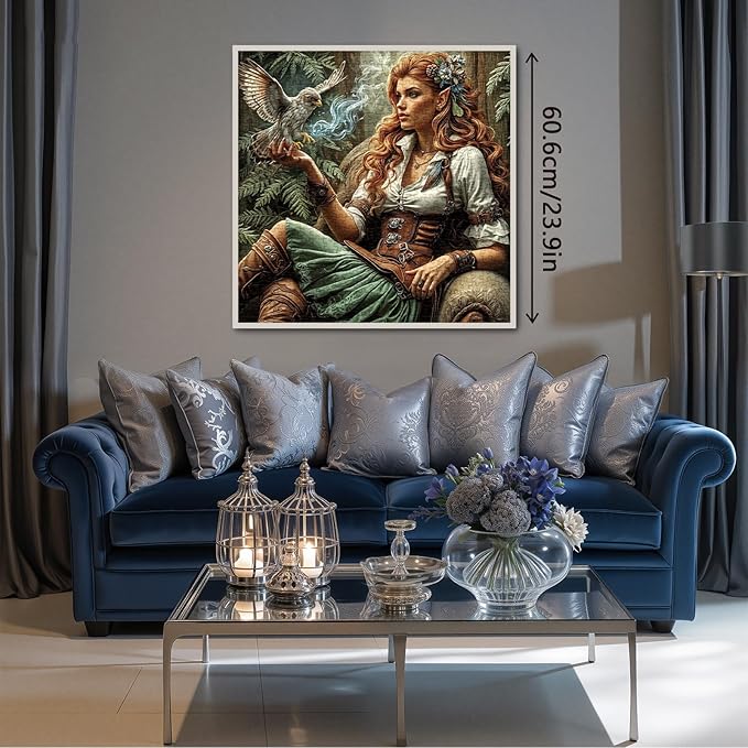 Elf Women Owl Puzzles for Adults 1000 Pieces Nature, Magic Forest Bird Tree Scenery Art Jigsaw Puzzles, Impossible Hard Difficult Challenging Aesthetic Garden Puzzle