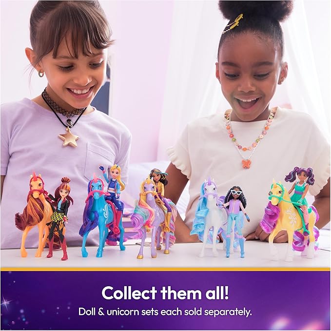Unicorn Academy, Ava Doll & Color-Change Leaf Stall Playset with 15 Accessories, Dolls & Unicorn Toys for Girls Ages 4 and up
