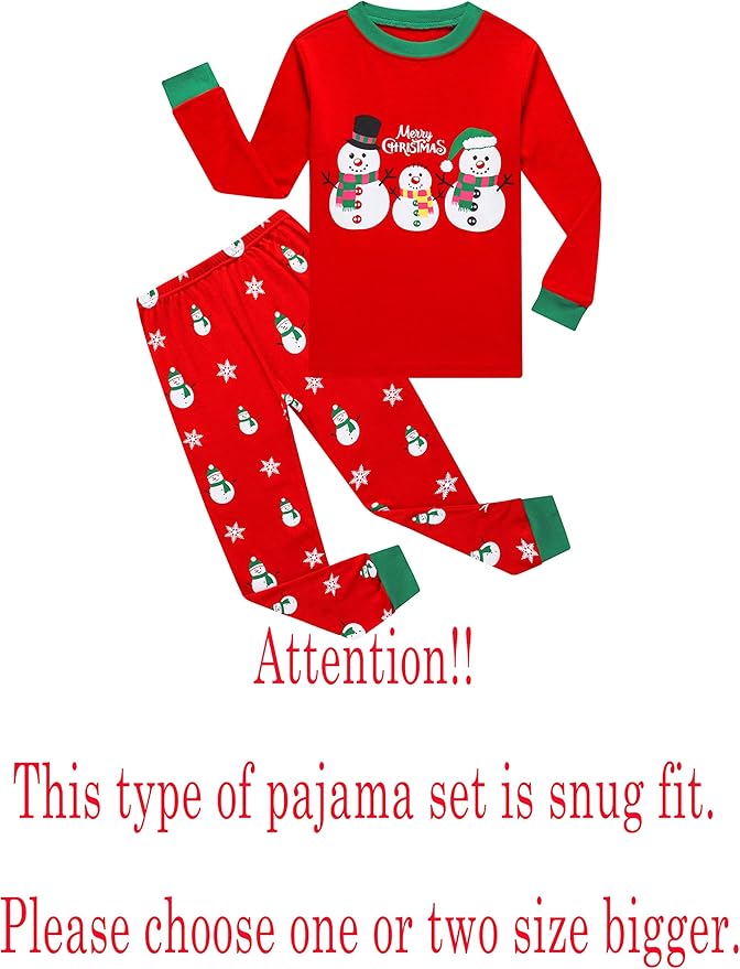 Family Feeling Kids & Toddler Girls Boys Pajamas 2 Piece Pjs Set 100% Cotton Sleepwear