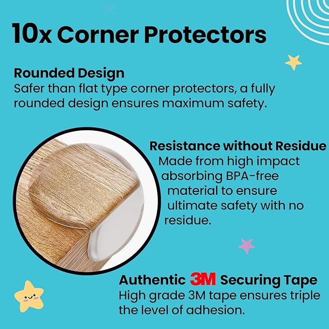 Booboo Baby (42 Pack) Child Safety Baby Proofing Kit | x10 Cabinet Drawer Locks, x10 Corner Guards, x20 Outlet Covers, x2 Door Lever Lock | Baby Proof Your Home & Kitchen with No Trapped Fingers