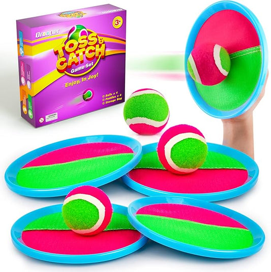 Qrooper Kids Toys Toss and Catch Game Set Valentines Day Gifts for Kids Toddler, Toys for 3 4 5 6 7 8 Year Old Boys Girls Birthday Gift, Yard Outdoor Games for Kid Ages 4-8 8-12 Beach Pool