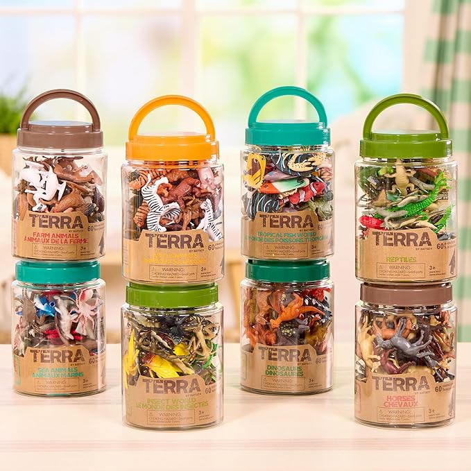 Terra by Battat – 60pcs Insects & Bugs Toy Tube – Mini Plastic Creepy Crawly Animal Figurines for Kids – Realistic Ants, Scorpions, Beetles, Dragonflies – Educational Playset for Toddlers Ages 3+