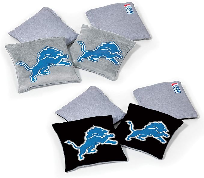 NFL Pro Football Dual Sided Bean Bags by Wild Sports, 8 Count, Premium Toss Bags for Cornhole Set - Great for Tailgates, Outdoors, Backyard