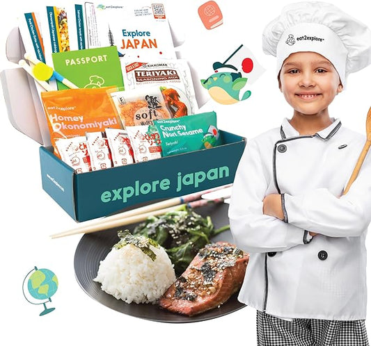 Cooking Kits for Kids - Interactive & Educational Set with 3 Recipe Cards, Key Ingredients & Cooking Tools - Ideal Idea for Kids who Love to Create Meals (Japan Edition)