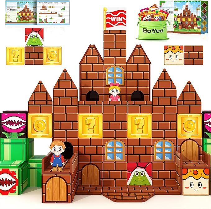 Magnetic Tiles Toddler Kids Toys Construction Building Blocks for Kids 3+ Toddler Kids Preschool Learning Toys for Boys Girls