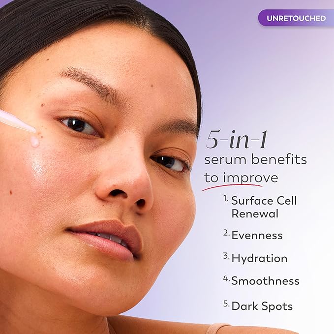 Olay Super Serum Night Repair, Fragrance-Free - Niacinamide, Peptide, Salicylic & Lactic Acid, Glycerin - 5-in-1 Skin Care Benefits - Hydrating, Evens Tone, Reduces Dark Spots, Anti-Aging, 1.0 Oz