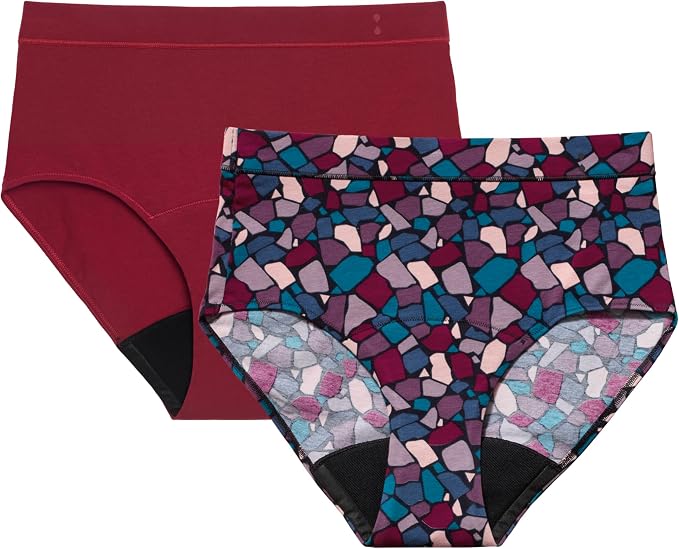 Thinx for All Hi-Waist Period Underwear, Holds 12 Tampons*, Leakproof, Odor Control, 2-Pack Reusable