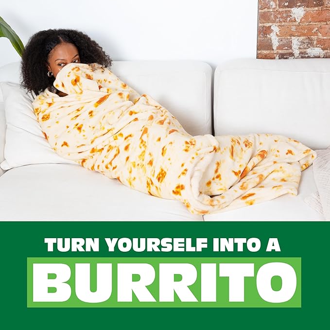Cozy Concepts Co. Burrito Comfort Blanket by Relatable, Super Soft Plush Throw for Teens and Kids, A Cozy Dorm Room Essential, Fun Back to School Stuff & Perfect Comfort Gift for Students
