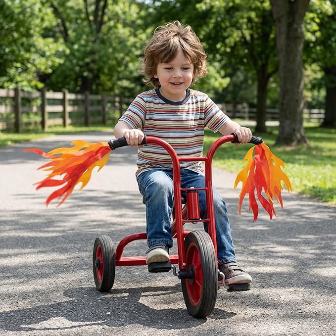 Flame Kids Bicycle Streamers, 10 Inches Flame Bicycle Tassels for Boys Girls, Colorful Bike Handle Decoration Accessories for Bicycle Handlebar Scooter Grips