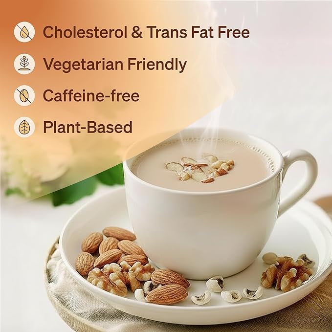 Damtuh Walnut Almond Adlay Tea Drink Mix – Korean Yulmu Cha (Job’s Tears) Roasted Grain & Nut Latte-Style Powder with Crunchy Nut Bits, Caffeine-Free, 18g x 15 Sticks