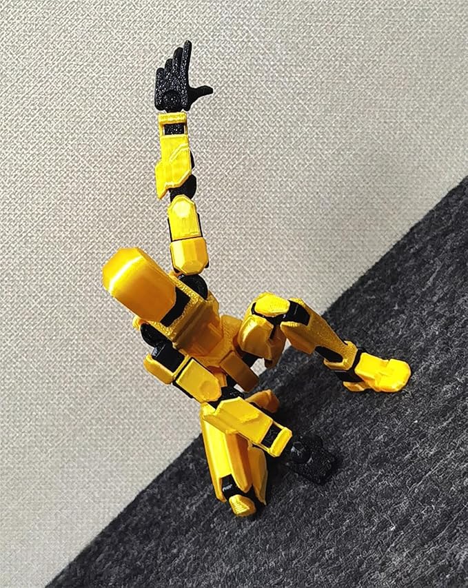 T13 (Assembly Completed) 3D Printed Action Figure,Dummy 13 Robot Action Figure, T13 Collectible Action Figure Articulated, for Collectors Desktop Decorations, muñeco de acción (Gold Black)
