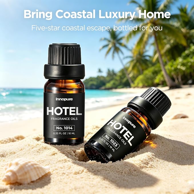 InnoGear Essential Oil Diffuser & 2 Hotel Oils Set, 150ml Diffusers for Home with 5-Star Hotel Collection Diffuser Oils Set Cool Mist Mini Humidifier Scent Fragrance Gift Set