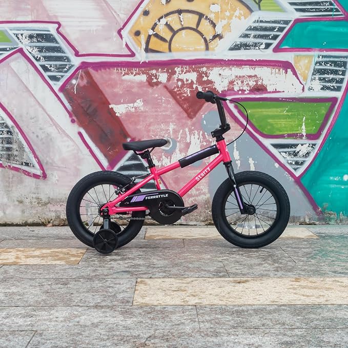 12 14 16 18 Inch Kids Bike BMX Style Bicycle with Training Wheels Coaster Brake for 2-10 Years Old Toddlers Boys Girls Multiple Colors