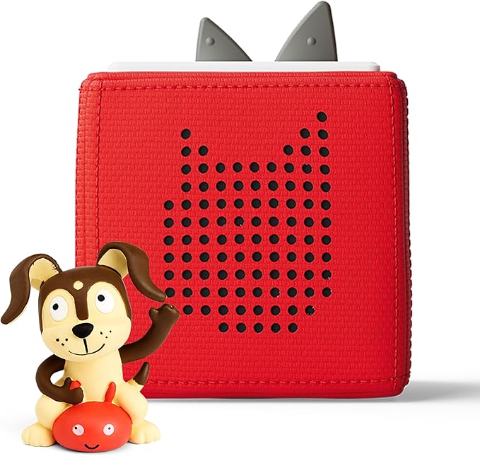 Toniebox 1 Audio Player Starter Set with Playtime Puppy - Listen, Learn, and Play with One Huggable Little Box - Red