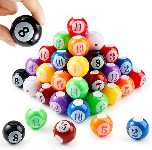 JOYIN 36 Pack 8-Ball Pool Fidget Spinners for Kids, Pool Ball Party Favors, Fidget Toys Bulk, Stress Balls, Goodie Bag Stuffers for Birthday Party, Treasure Box for Classroom