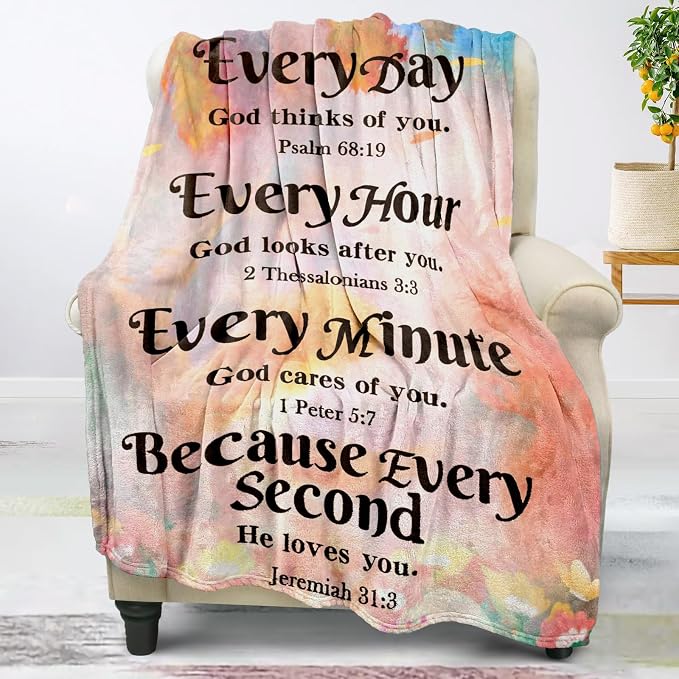 COMFAR Christian Gifts for Women Faith, Soft Throw Blankets for Women, Inspirational/Spiritual/Religious Gifts for Men, Personalized Blankets for Adults/Kids 40"x 50"