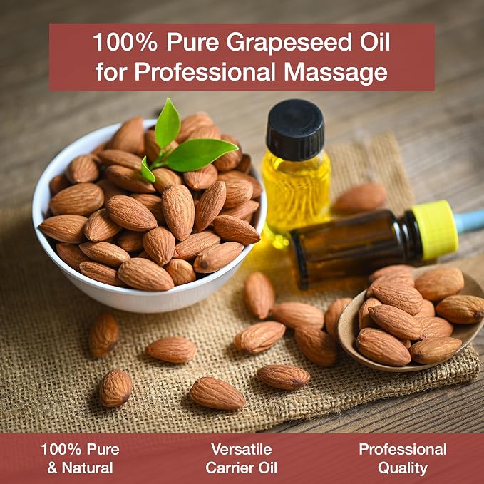 Bon Vital' Sweet Almond Oil Skin & Hair Moisturizer & Gentle Massage Oil, Carrier Oil for Diffusers, Improve Hair Texture and Hydrate Skin, 100% Pure Massage Therapy Oil, 1 Gallon