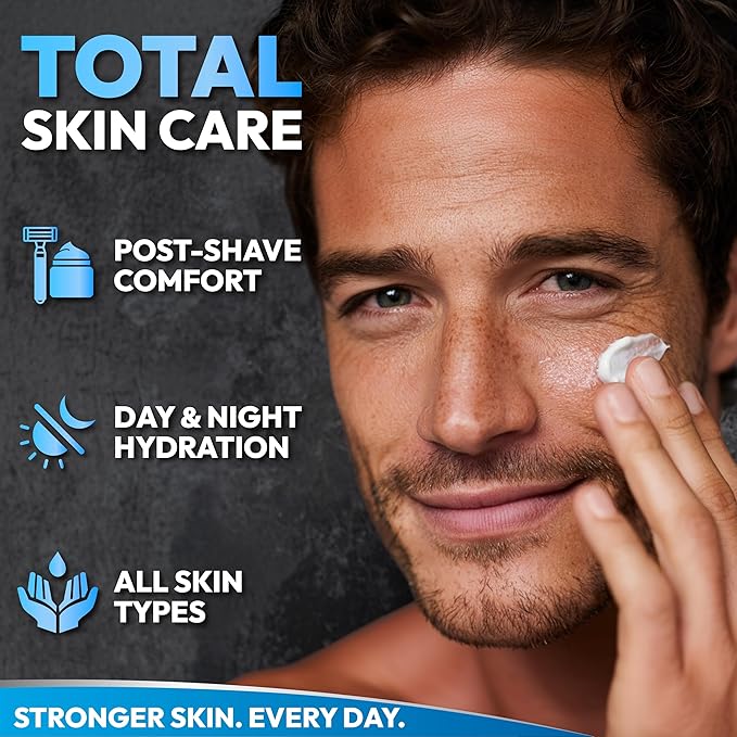 (2 Pack) Mens Face Moisturizer Cream - Anti Aging & Wrinkle for Men with Collagen, Retinol, Vitamins E, Jojoba Oil - Face Lotion - Age Facial Skin Care - Eye Wrinkle - 8 oz Total