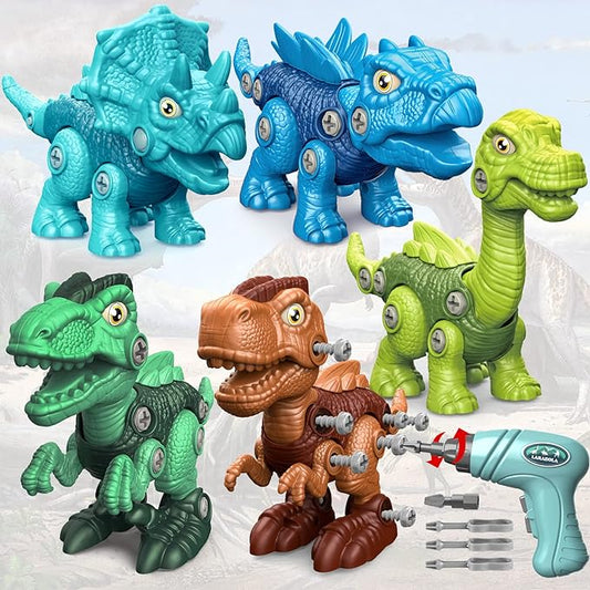 Laradola Kids Toys Stem Dinosaur Toy - Take Apart Dinosaur for Kids 3-5 5-7 | Construction Building Boy Toys with Electric Drill | Party Christmas Birthday Gifts Boys Girls 3 4 5 6 7 8 Year Old