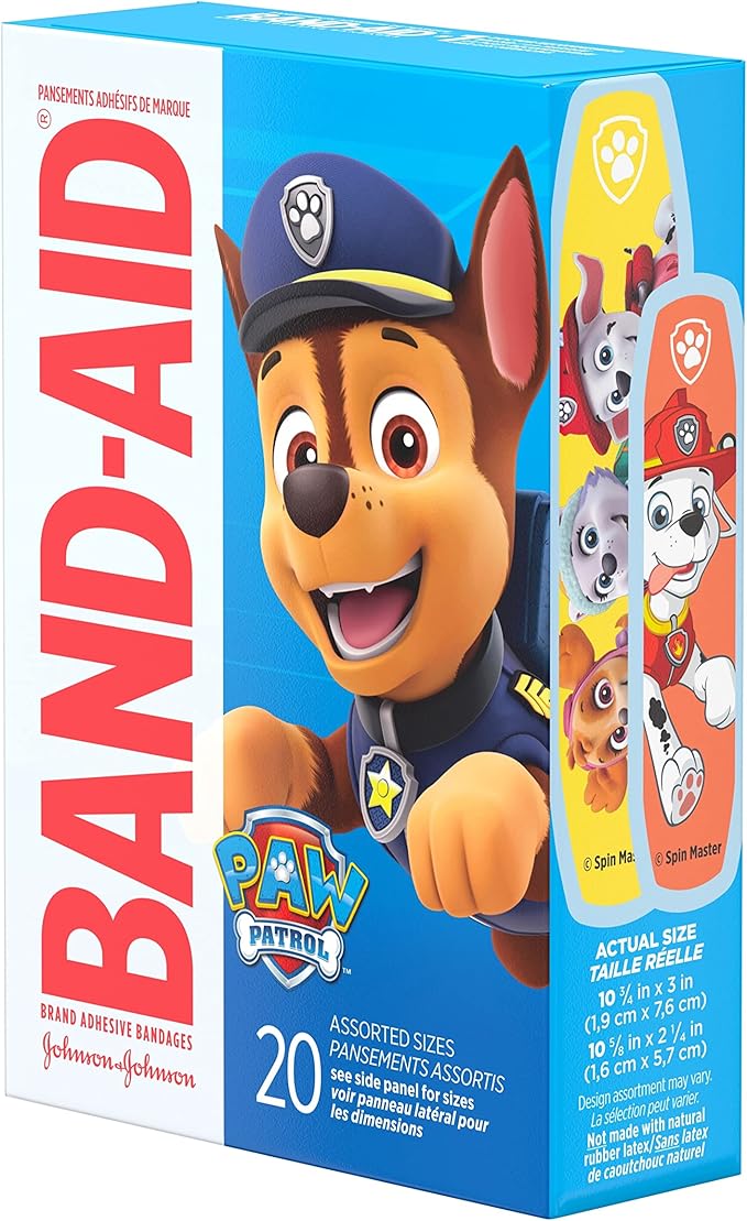 Band-Aid Adhesive Bandages, 20 ct (Pack of 2) | Nickelodeon PAW Patrol | First Aid | Assorted