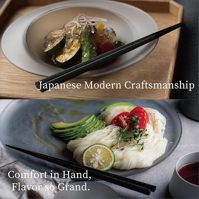皿 ARAS Chopsticks reusable Pinkgray 9.1 inches, made in Japan, Dishwasher-safe, Durable, Pentagon, Simple