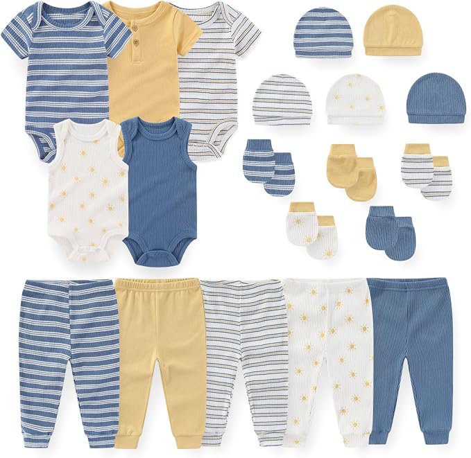 JELYLOVE Unisex Baby Boy Girl Bodysuits Sets 20 Pack Cotton Casual New Born Clothes Comfort Infant Outfit Essentials