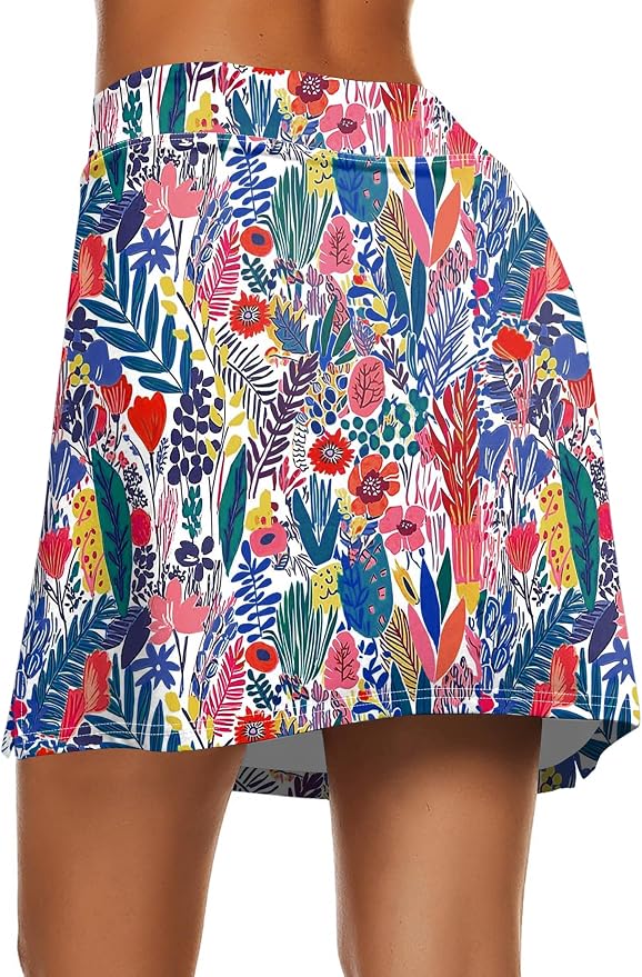 Ekouaer Women's Active Performance Skort Lightweight Skirt for Golf Tennis | Built-in Shorts, A Line, High Waisted, Tummy Control, Pickleball, Running, Workout, Sports, Skorts for Woman