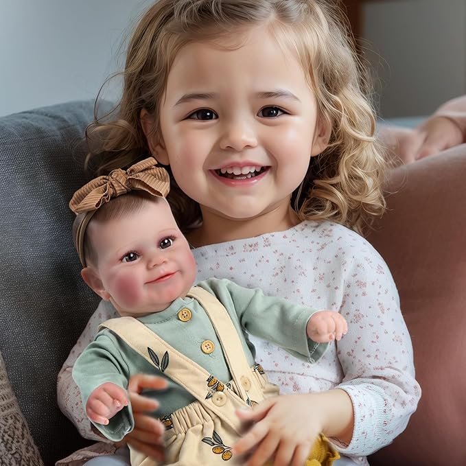 Ktaxon Reborn Baby Doll with 2 Set Clothes, 20-Inch Soft Cloth Body Realistic Baby Doll with All Accessories, Newborn Baby Dolls for 3+ Year Old Girls & Boy (Blue)