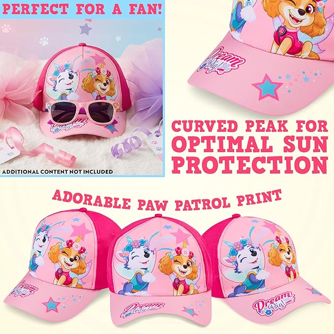 Paw Patrol | Peppa Pig Baseball Cap and Sunglasses Set for Girls, UV 400 Sun Protection, Summer Gifts for Girls