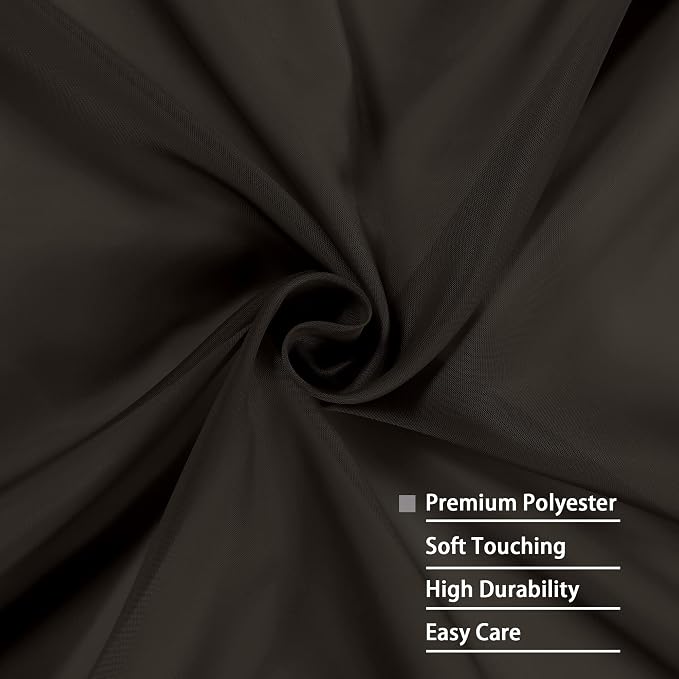 OWENIE Sheer Chocolate Curtains, Sheer Curtains 84 inch Length 2 Panels Set, Rod Pocket Voile Fimly Sheer Drapes for Living Room/Bedroom, 2pcs, Each 42" W x 84" L