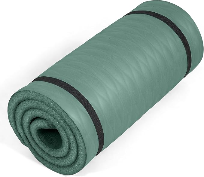 Tone Fitness 1-Inch Thick Yoga Mat | High-Density, Non-slip Exercise Mat with Carrying Strap for Yoga, Pilates, & Home Gym Workouts | Multiple Options