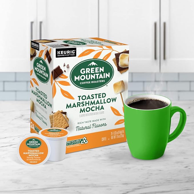 Green Mountain Coffee Roasters Toasted Marshmallow Mocha Keurig Single-Serve K-Cup Pods, Light Roast Coffee, 96 Count (4 Packs of 24)