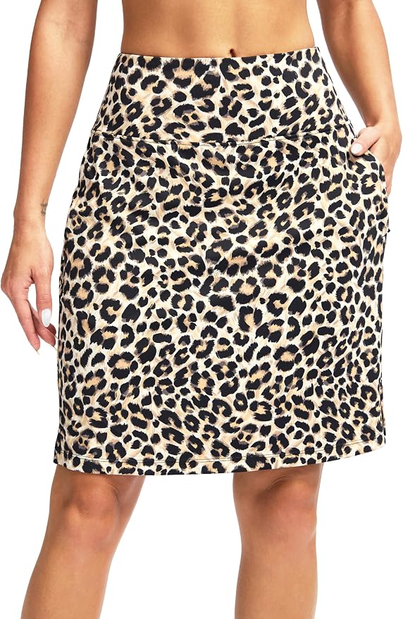 G Gradual 20" Skorts with Pockets Knee Length Golf Skirt | Built in Soft Shorts, High Waisted, Tummy Control, Breathable, Long Skorts for Athletic, Tennis, Dressy, Casual, Summer